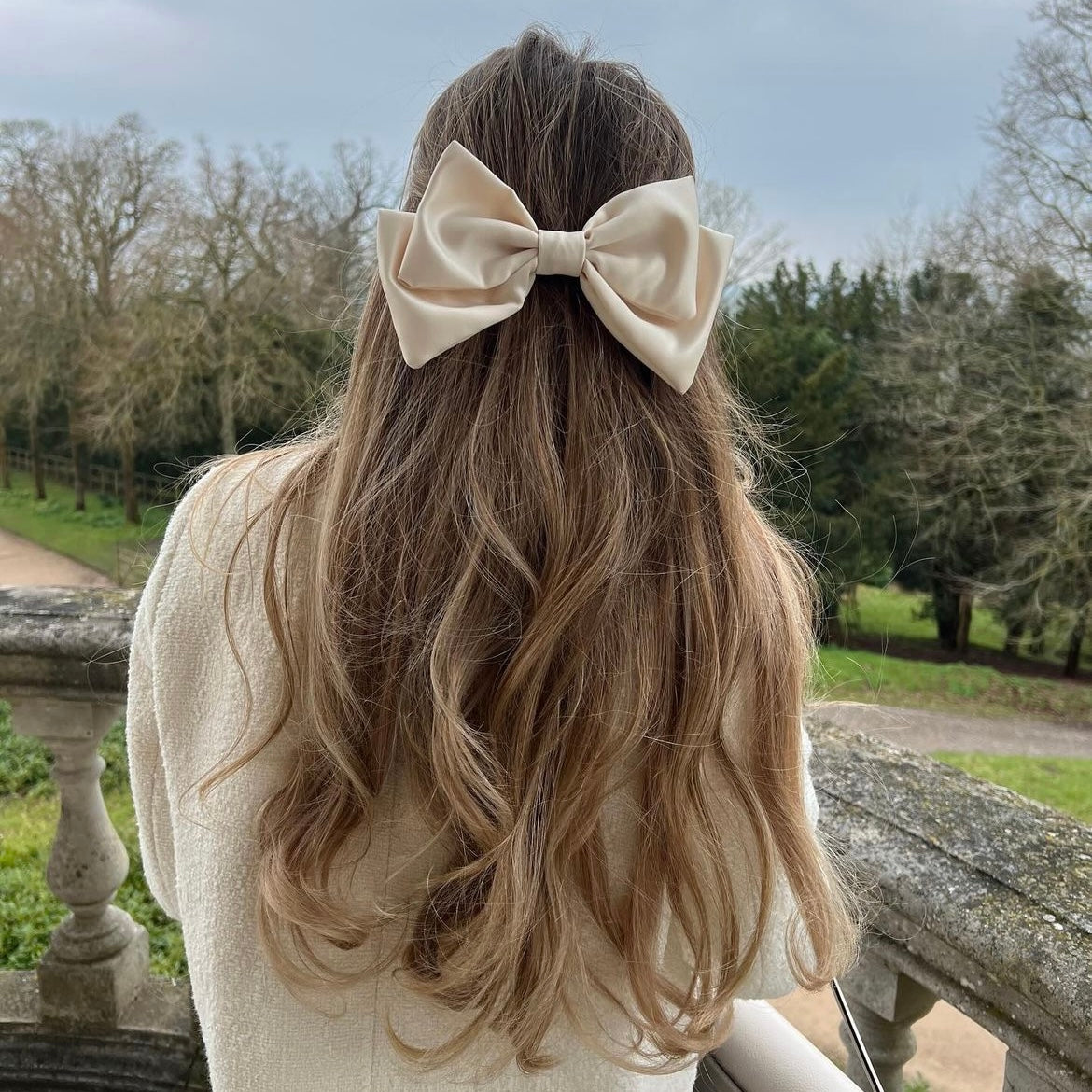 Premium Duchess Satin Hair Bow Handmade