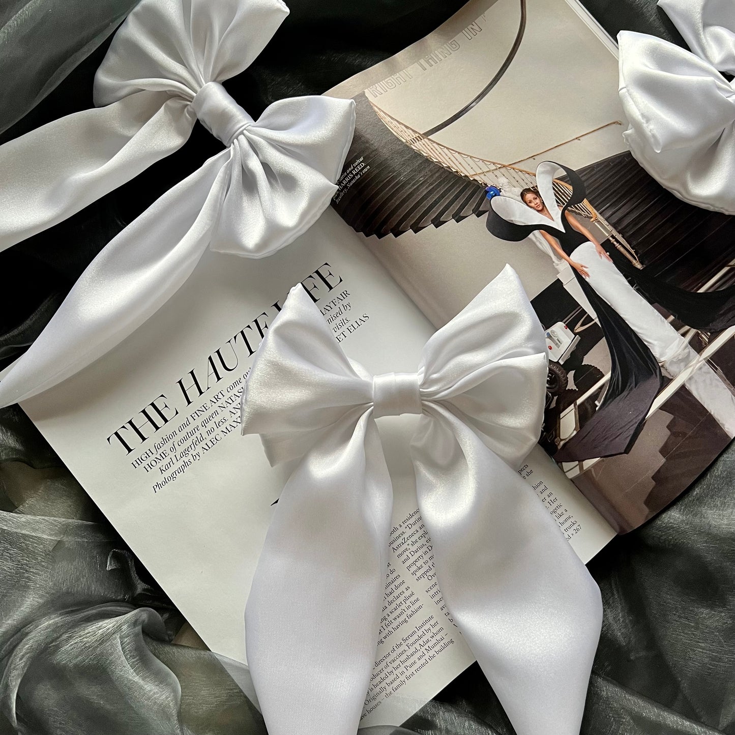 Luxury Silk Hair Bow Handmade