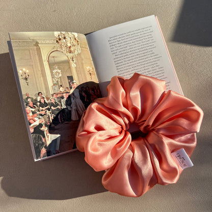 Luxury Silk Oversized Hair Scrunchie Handmade-Luxury Hair Accessories-Boncamila-Fashion Accessories-Coral