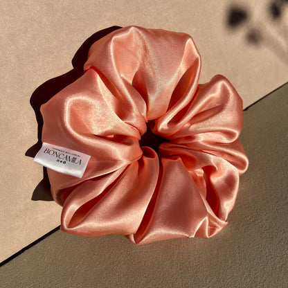 Luxury Silk Oversized Hair Scrunchie Handmade-Luxury Hair Accessories-Boncamila-Fashion Accessories-Coral