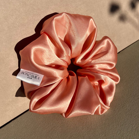 Luxury Silk Oversized Hair Scrunchie Handmade-Luxury Hair Accessories-Boncamila-Fashion Accessories-Coral