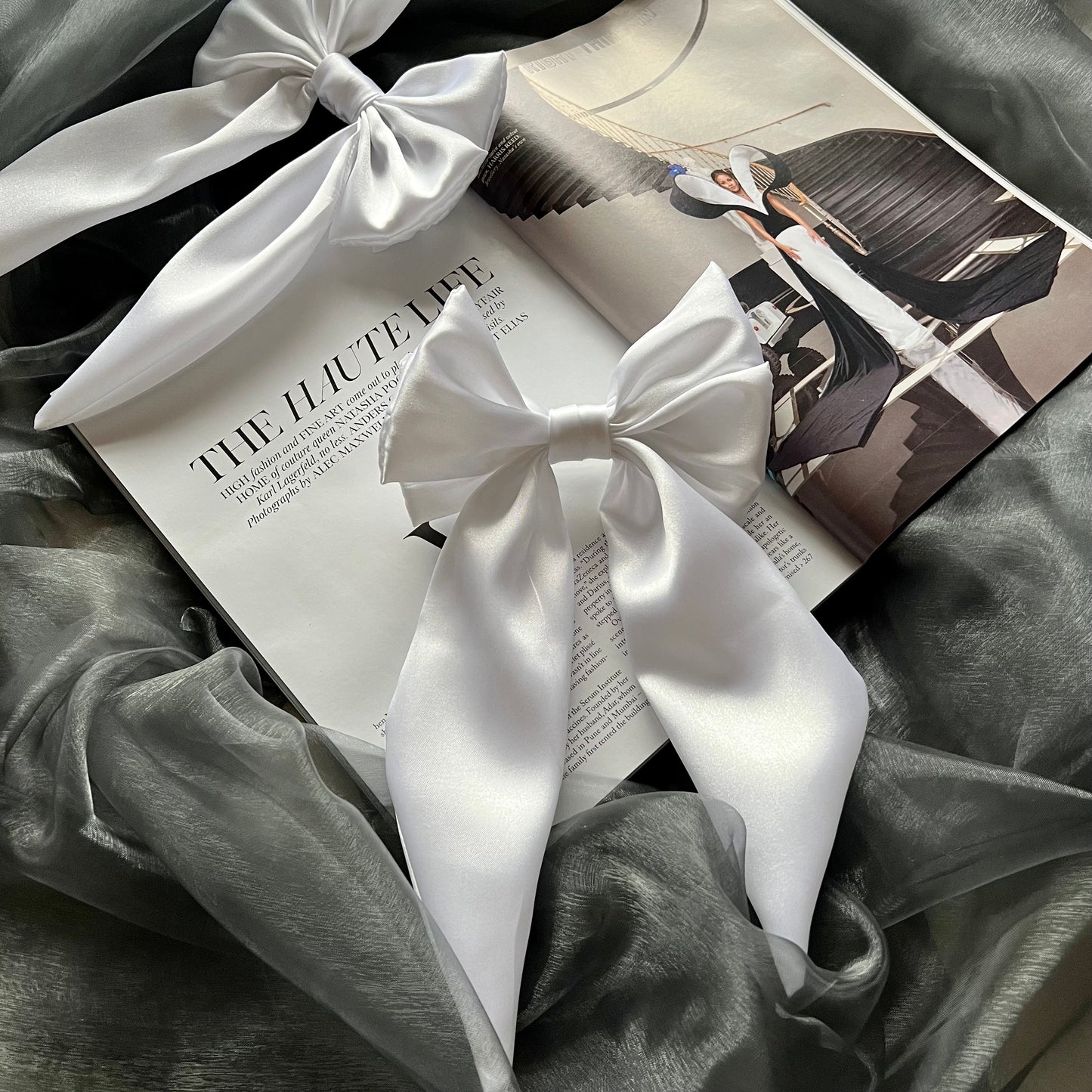 Luxury Silk Hair Bow Handmade