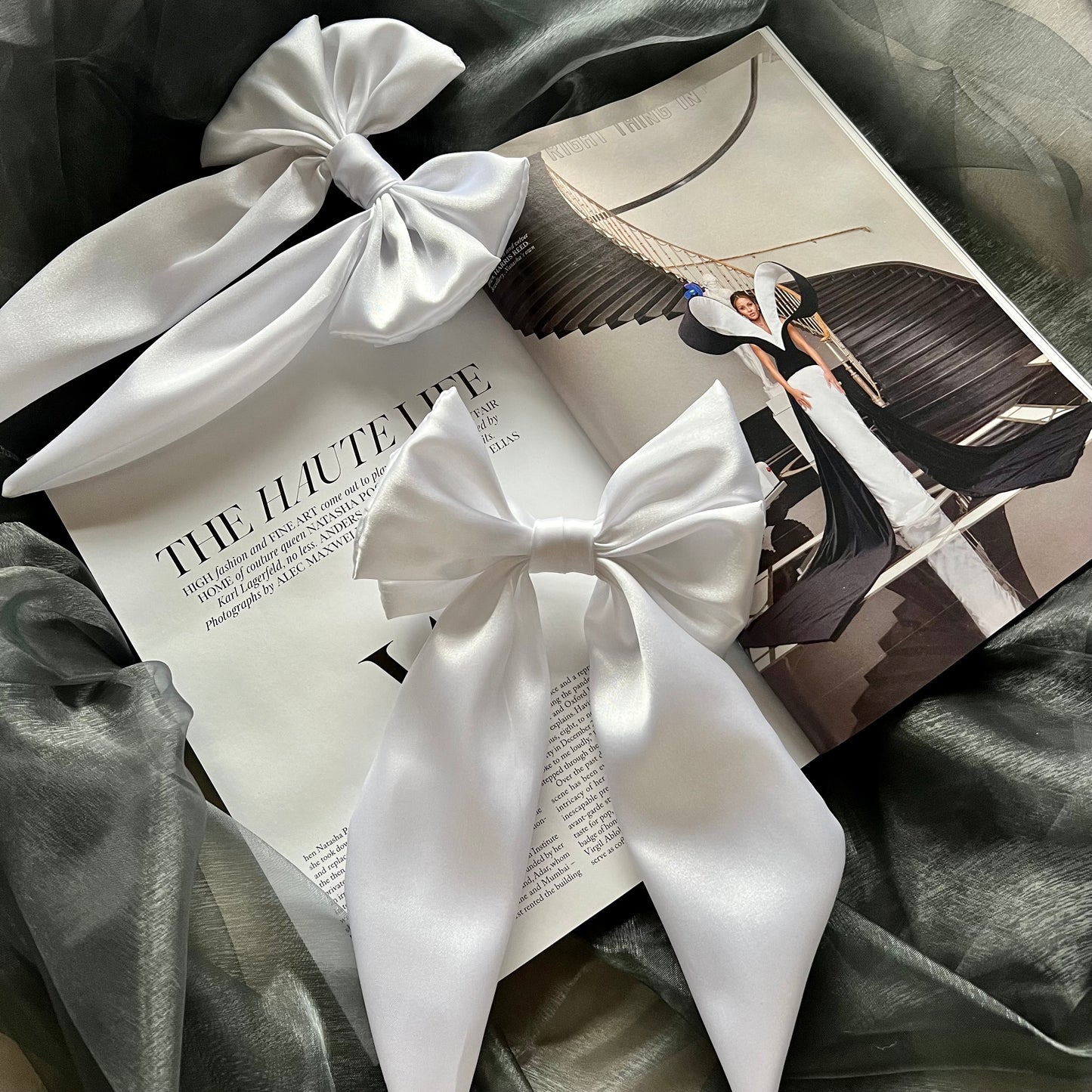 Luxury Silk Hair Bow Handmade